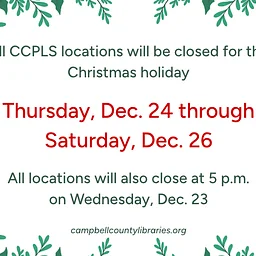 All CCPLS locations closed – Christmas