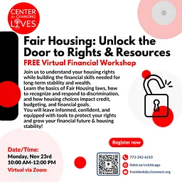 Fair Housing: Unlock the Door to Rights & Resources (FREE Financial Workshop)