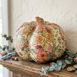 DECOUPAGING—Paper Mache Pumpkins