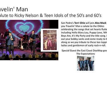 Travelin’ Man – A salute to Ricky Nelson & Teen Idols of the 50’s and 60’s