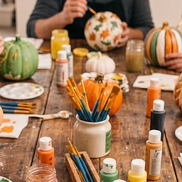 Paint a Pumpkin with Brush with Art