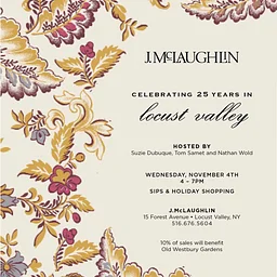 SHOPPING EVENT: Celebrate 25 years of J.McLaughlin in Locust Valley!