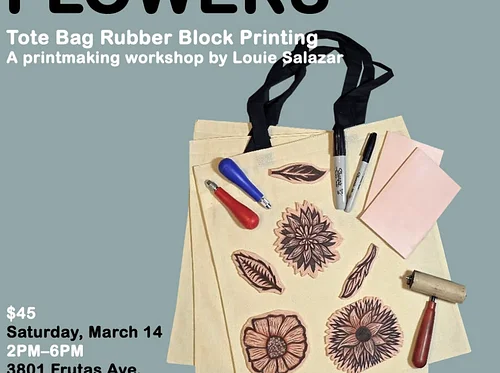 Wild Flowers: Tote Bag Printing Workshop by Louie Salazar