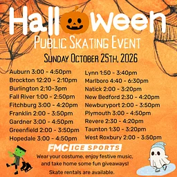 Halloween Public Skating on October 25th