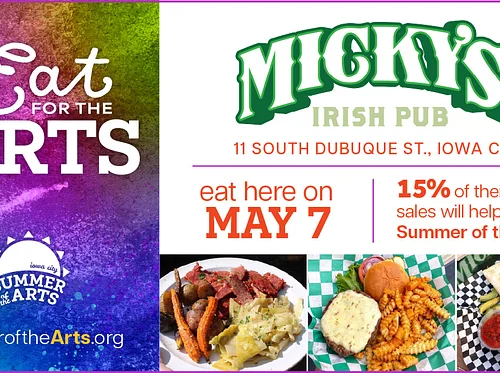 Eat for the Arts at Micky’s Irish Pub