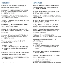 October & November Calendar