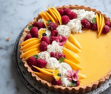 Tropical Mango Curd Fruit Tart