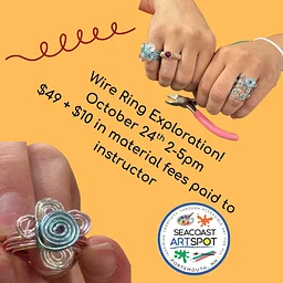 Wire Wrapped Ring Workshop! $49 + $10 material fee