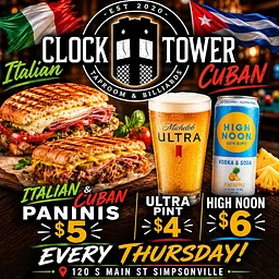 THURSDAY SPECIALS $5 Paninis, $4 Ultras, $6 High Noons