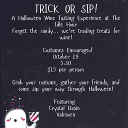 Trick or Sip – Halloween Wine Tasting at the Idle Hour