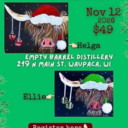 Paint & Sip Christmas Cows