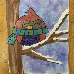Cozy Winter Cardinal (ages 6–8)
