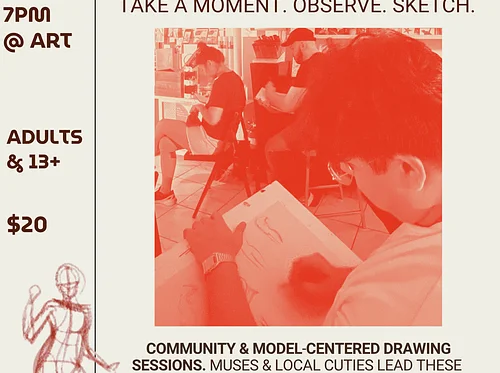 Figure Drawing Mondays / Sesion de Dibujo con Modelo (JH’s Drink & Draw)