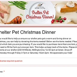 Shelter Pet Christmas Dinner!