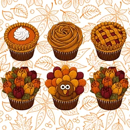 Turkeys and Tulips Cupcakes