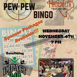 Pew Pew BingoWeds, Nov 47:00 PM