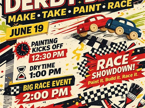 🏁🎨 Father’s Derby Day: Make, Take & RACE! 🎨🏁