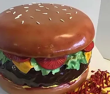 Fondant Hamburger Cake
