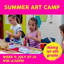 Art Camp! Week 9: July 27-31, Afternoon Session: 1-4:30pm