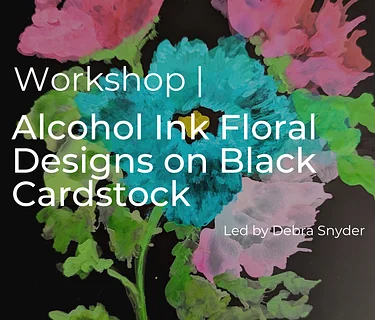 Alcohol Ink Floral Designs on Black Cardstock