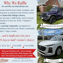 34th Annual Car Raffle to Benefit the Osterville Village Library