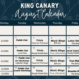 August Events Calendar