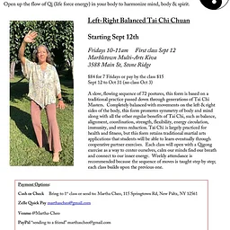Beginner Class Tai Chi Chuan- Left-Right Balanced Form with Martha Cheo