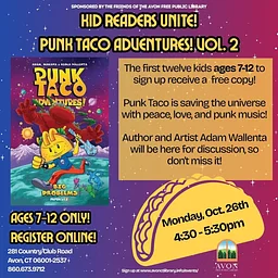 Kid Readers Unite book discussion: Punk Taco Adventures Vol. 2 with creator Adam Wallenta