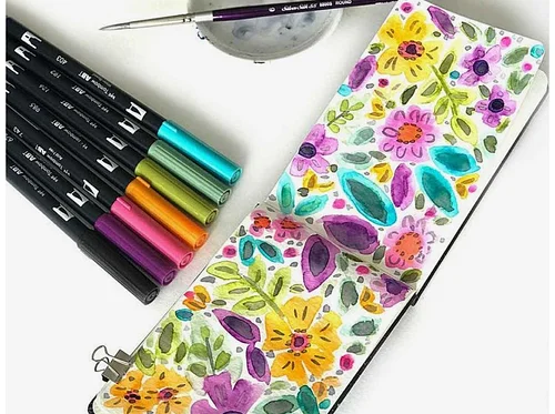 Watercolor 101 Workshop at CRAFT: Watercolor Crayons, Pencils, & Markers
