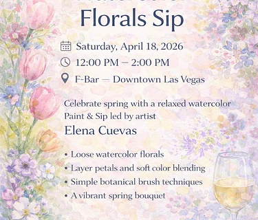 Las Vegas Watercolor Group: April Flowers: Watercolor Florals Sip