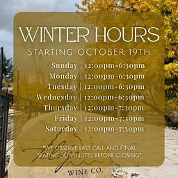 Winter Hours Begin Today!