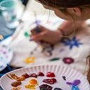 Painting on the Patio | Flower Frames & Bookmarks