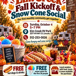 Elm Creek Fall Kickoff and Snow Cone Social