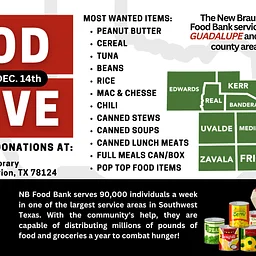 New Braunfels Food Bank (DONATION DRIVE: 11/02 to 12/14)