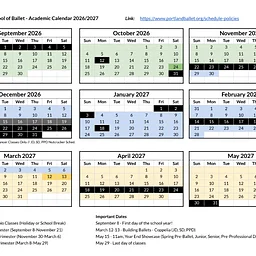 Schedule & Policies — PORTLAND BALLET