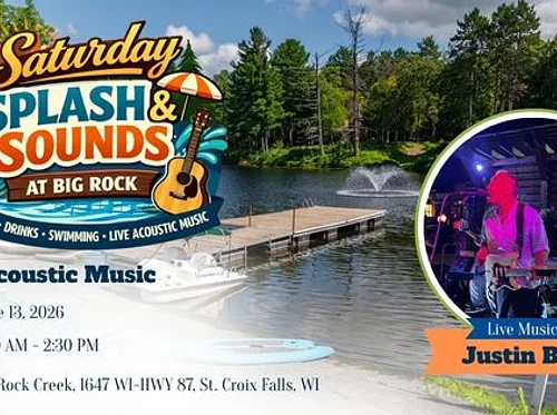 Saturday Splash and Sounds featuring Live Music by Justin Barts