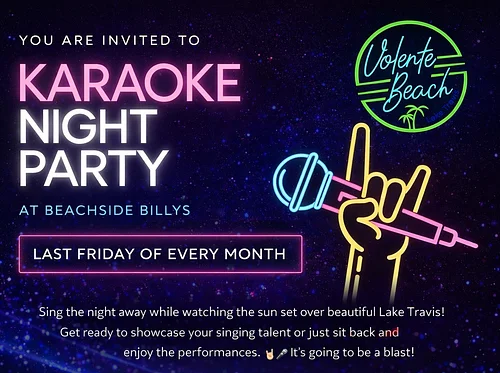 Karaoke Night at Beachside Billy’s | Free Lake Travis Nightlife in Austin