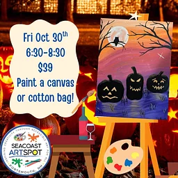 Jack-o-lantern Paint Night! $39 Paint and Sip! Paint a Canvas or Tote Bag