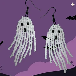 DIY Beaded Ghost Earrings
