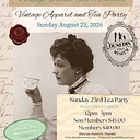 Vintage Apparel and Tea Party at the Andrews Memorial Chapel