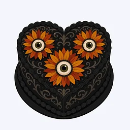 Sunflower Eyes Heart Cake
