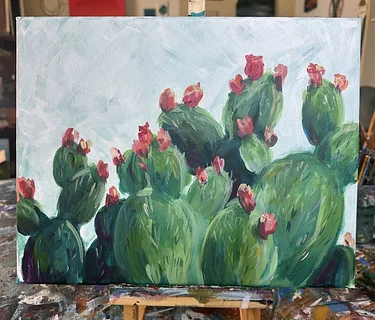 Cool Cactus - Beginner Acrylic Painting Class