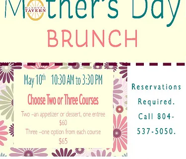 2026 Mother’s Day Brunch at Hanover Tavern
