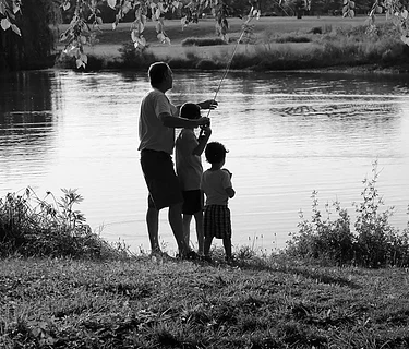 Father & Son Fishing Time