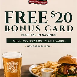 Free $20 Bonus Card, plus $35 in savings!