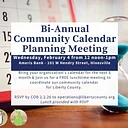 Bi-Annual Community Calendar Planning Meeting