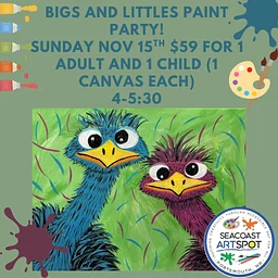 Bigs and Littles Paint Party: Ostrich!- 2 for $59