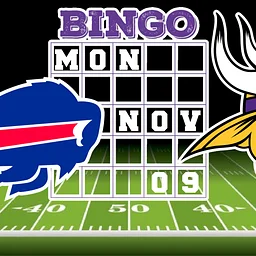 Bills vs Vikings Monday Night Football Bingo