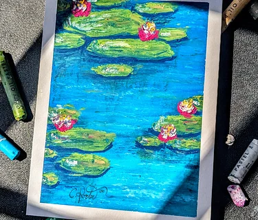 Lily Pad Oil Pastel