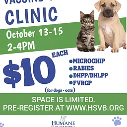 Low-Cost Vaccine and Microchip Clinic – Limited Availability, Register Today!